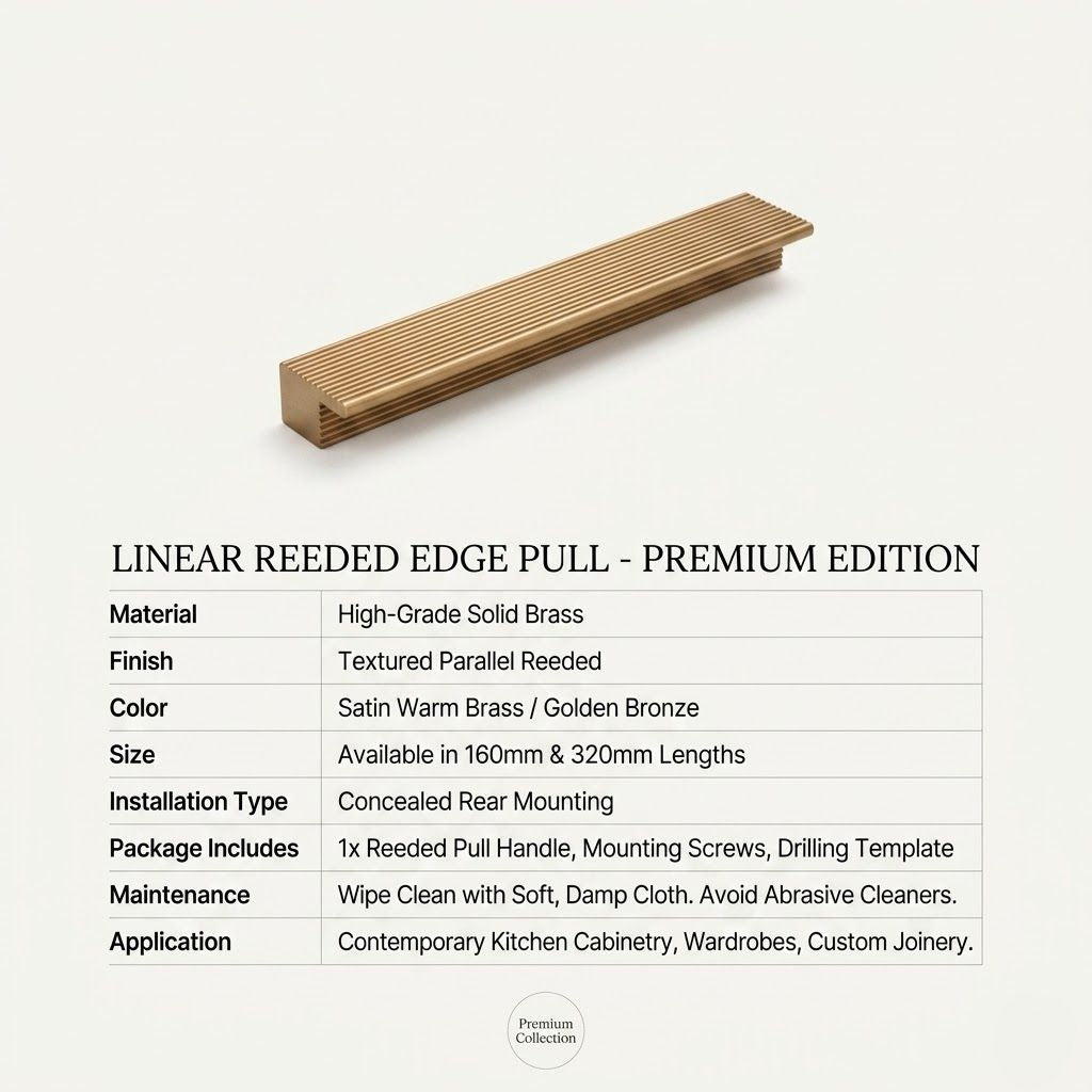 Aurum Premium Fluted Cabinet Pull – Luxurious Copper-Rose Gold Plate