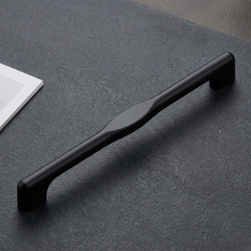 Aethel Premium Faceted Cabinet Handle – Jet Matte Black (310mm)