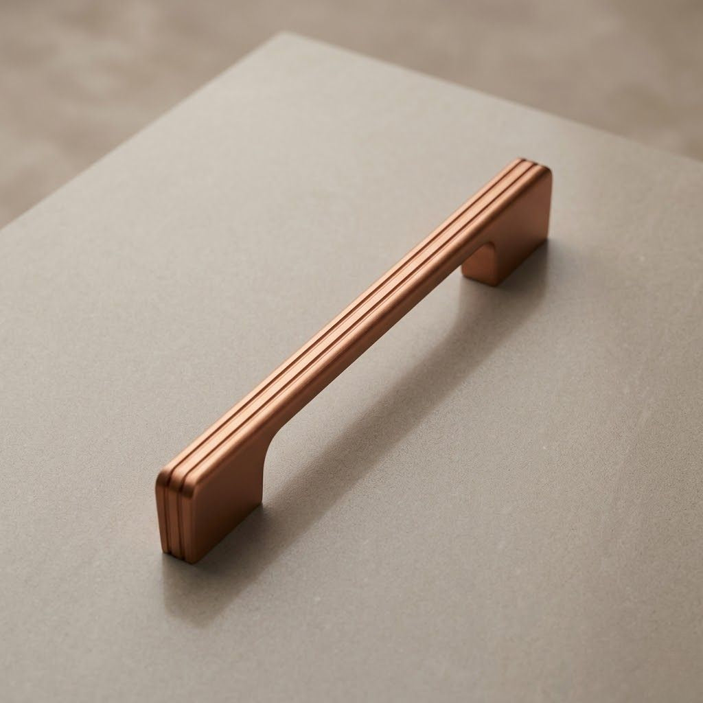 Linea Reeded Collection Cabinet Pull – Warm Polished Copper