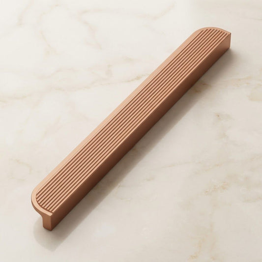Aurora Premium Fluted Cabinet Pull – Satin Copper (Warm Tone)