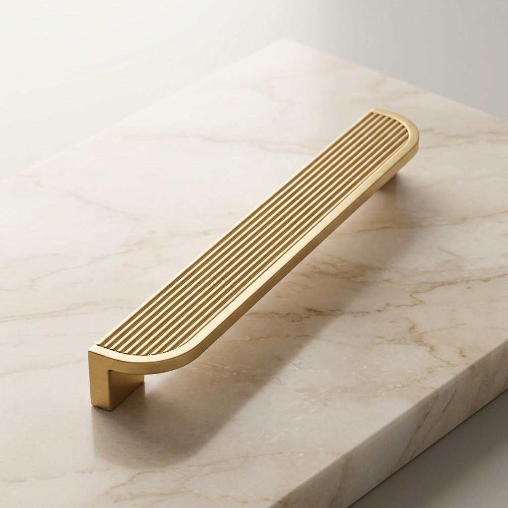Aurum Premium Fluted Cabinet Pull – Luxurious Copper-Rose Gold Plate