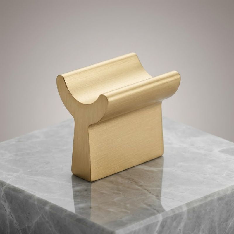 Concierge Solid Brass Cabinet Pull - Satin Gold T-Bar Knob