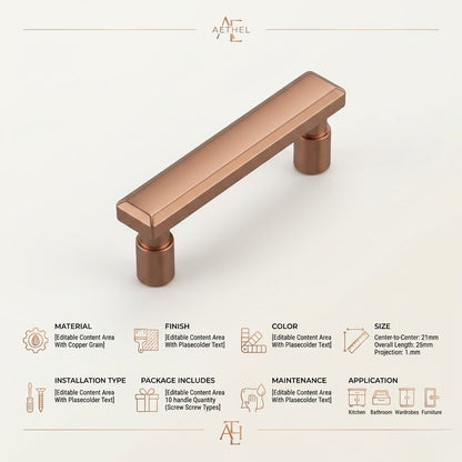 Elora Collection Modern Bar Pull – Satin Rose Gold (96mm)
