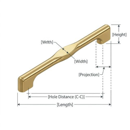 The Facet-Pull Cabinet Handle – Polished PVD Gold (310mm)