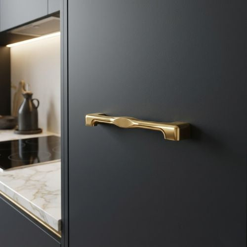 The Facet-Pull Cabinet Handle – Polished PVD Gold (310mm)