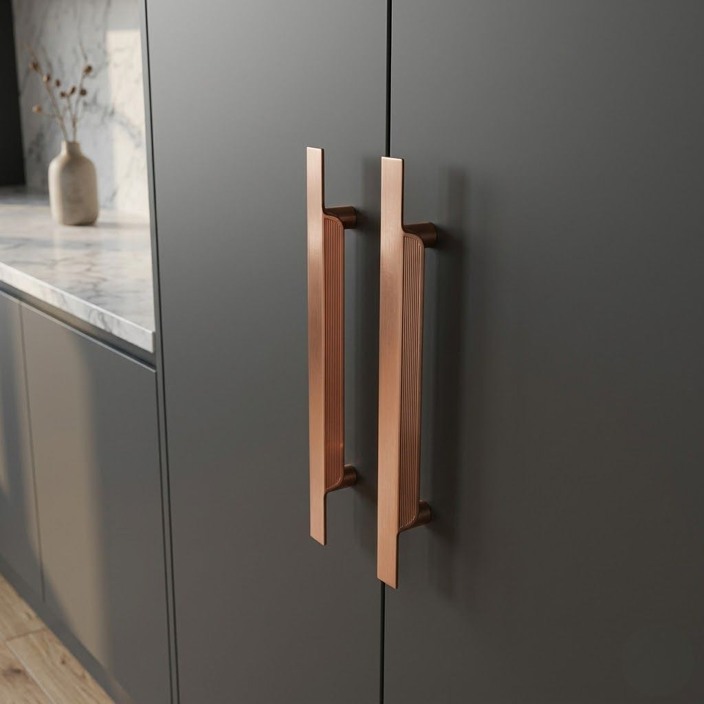 MIRA Fluted Edge Pull – Matte Rose Gold