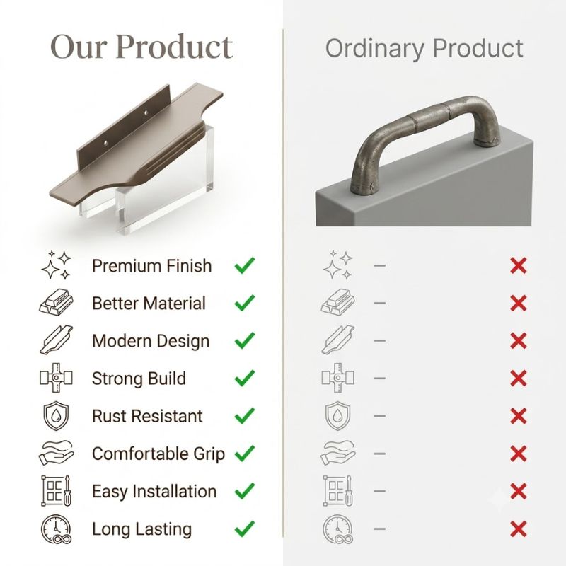 Elara Champagne Nickel Cabinet Pull - 160mm Profile Handle
