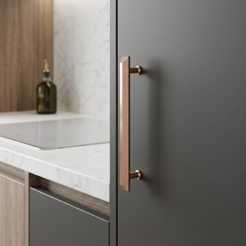 Elora Collection Modern Bar Pull – Satin Rose Gold (96mm)