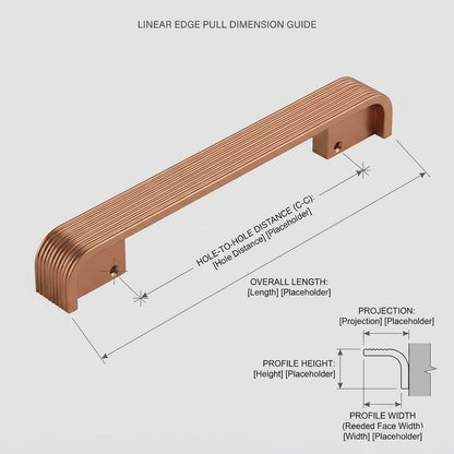 Aurora Premium Fluted Cabinet Pull – Satin Copper (Warm Tone)