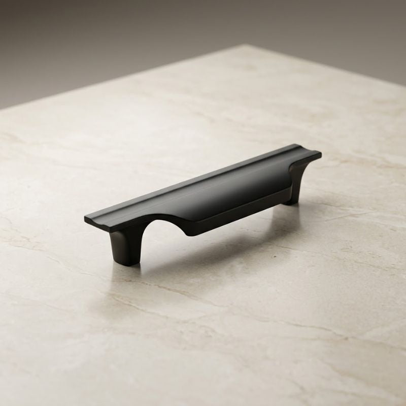 Matte Black Profile Edge Pull - Modern Aluminium Cabinet Handle