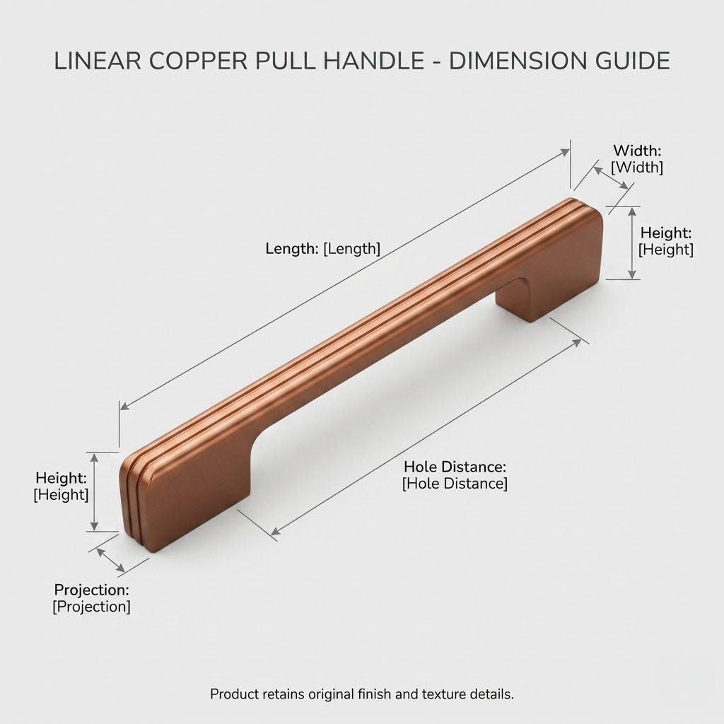 Linea Reeded Collection Cabinet Pull – Warm Polished Copper