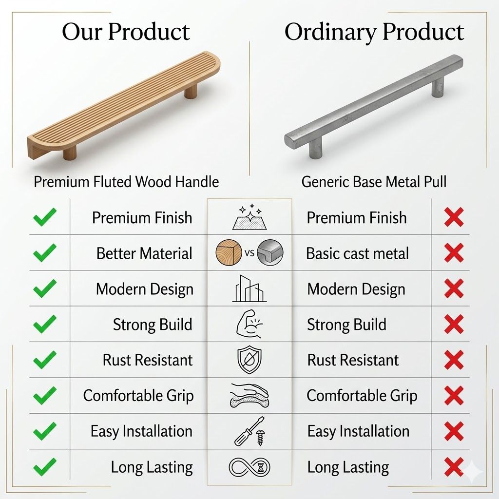 Aurum Premium Fluted Cabinet Pull – Luxurious Copper-Rose Gold Plate
