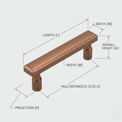 Elora Collection Modern Bar Pull – Satin Rose Gold (96mm)