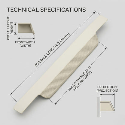 Elora Collection Fluted Edge Pull – Creamy White (150mm)