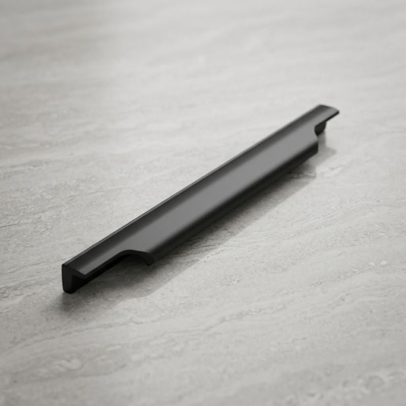 Geometric Profile Pull Handle - Matte Black Solid Brass