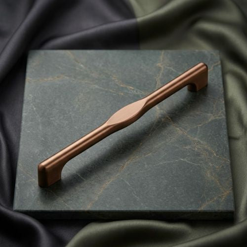 Aurora Linear Bow Cabinet Pull – Brushed Satin Bronze