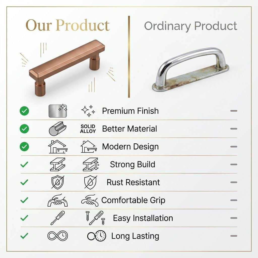 Elora Collection Modern Bar Pull – Satin Rose Gold (96mm)