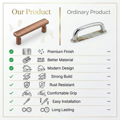 Elora Collection Modern Bar Pull – Satin Rose Gold (96mm)
