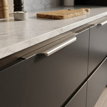 Elara Minimalist Cabinet Pull - Matte Cream Zinc Alloy Handle