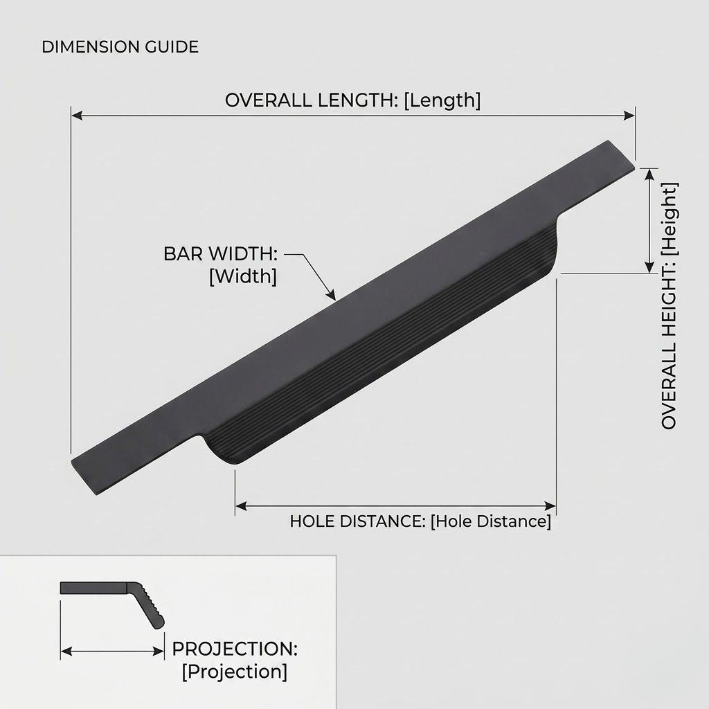 MIRA Series Recessed Edge Pull – Matte Black (128mm)