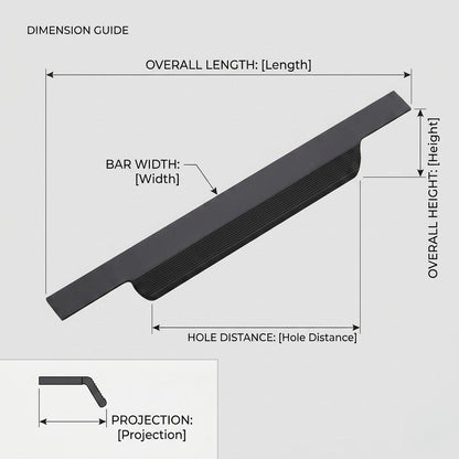 MIRA Series Recessed Edge Pull – Matte Black (128mm)