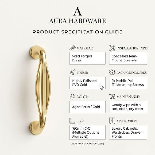 The Facet-Pull Cabinet Handle – Polished PVD Gold (310mm)