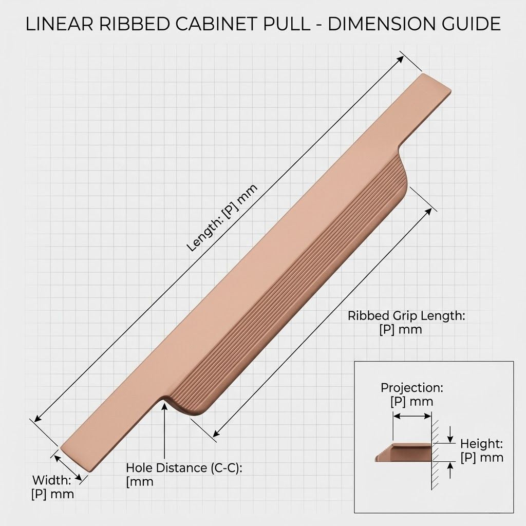 MIRA Fluted Edge Pull – Matte Rose Gold